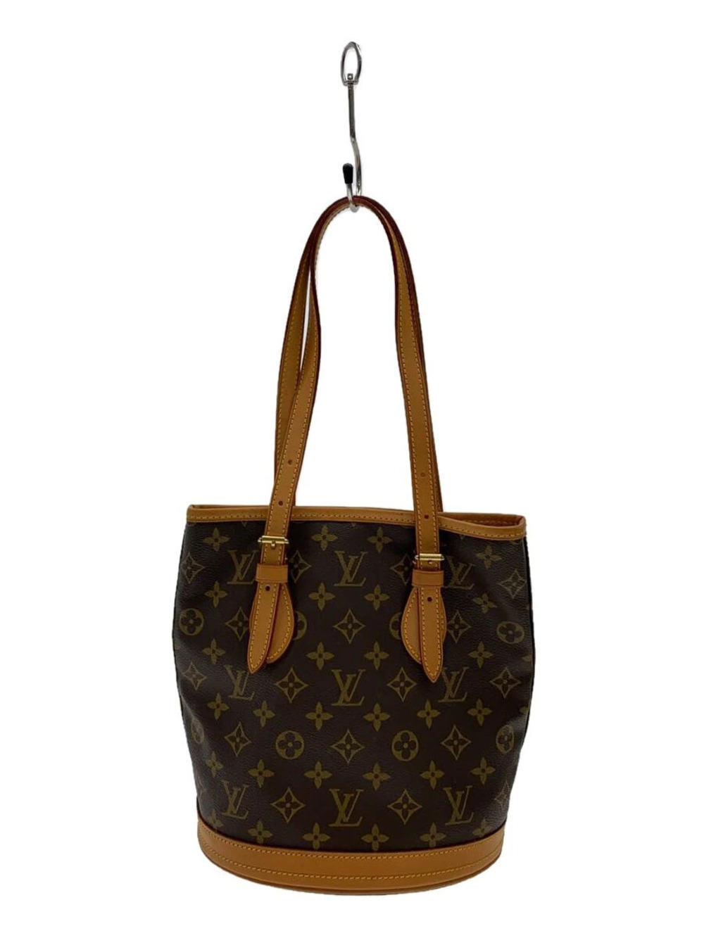 LOUIS VUITTON Bucket Monogram Canvas Brown Vinyl